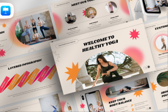 Retro Yoga Class Keynote Template
